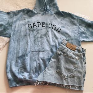 Cape Cod Light Blue Tie Dye Hoodie Sweatshirt